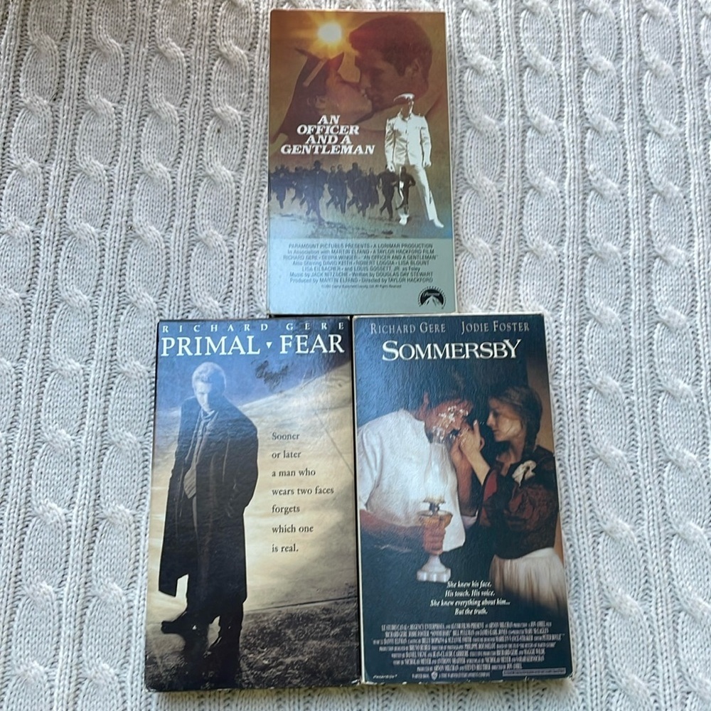 VHS lot of Richard Gere movies. Somersby Primal Fear An Officer and a Gentleman